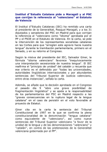 Institut d``Estudis Catalans pide a Maragall y al PSC