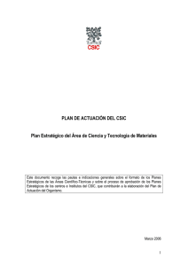 Plan Estratagico Ciencias y Tecnologia de Materiales - IATS