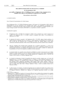 REGLAMENTO DE EJECUCIÓN (UE) 2015/ 2322 DE LA COMISIÓN