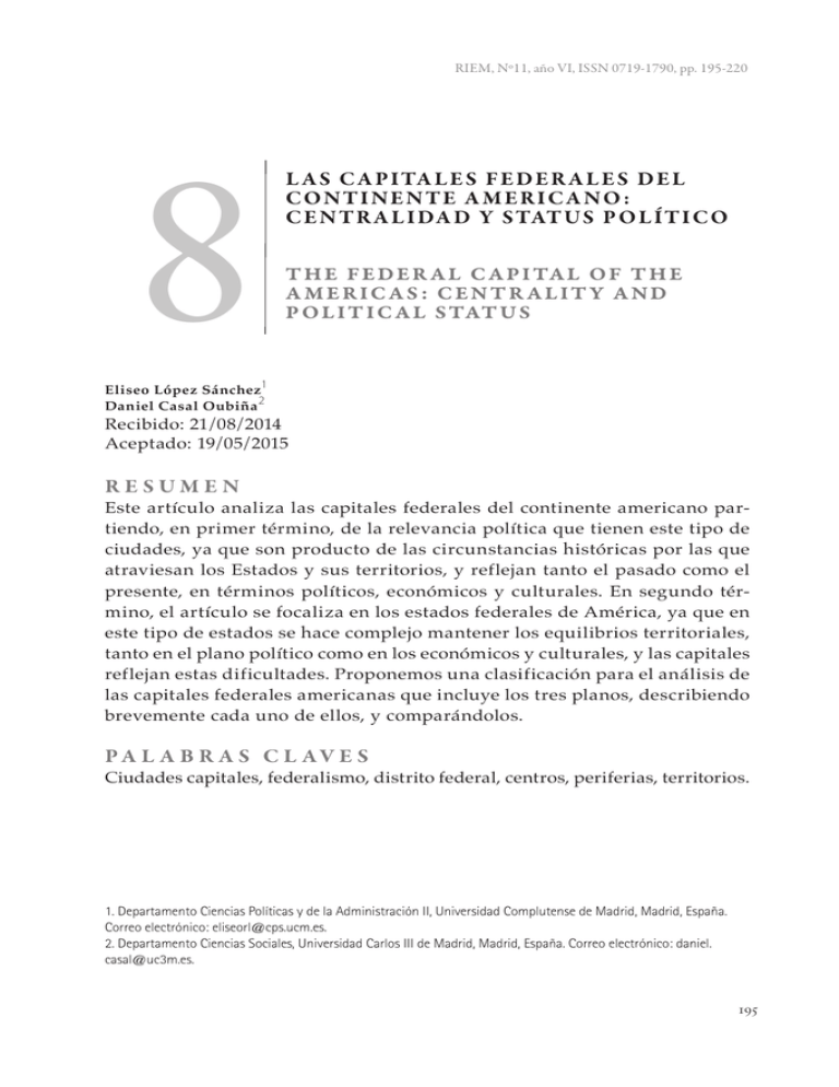 Las Capitales Federales Del Continente Americano