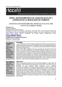 perfil antropométrico de judocas de élite y juveniles en la