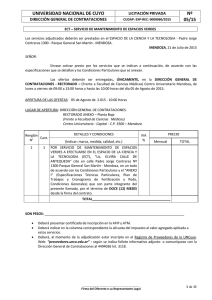 Licitación Privada Nº 05/2015 - Universidad Nacional de Cuyo