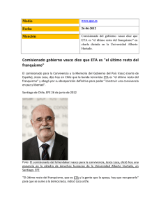 26-6 Comisionado del gobierno vasco dice que ETA es el último