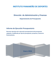 Ejecucion Presupuestaria – Enero 2016.
