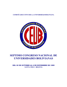 septimo congreso nacional de universidades bolivianas