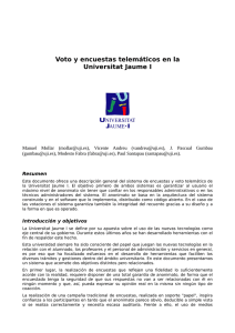 Voto y encuestas telemáticos en la Universitat Jaume I