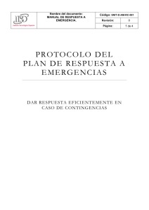 protocolo del plan de respuesta a emergencias