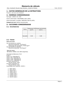 Memoria de cálculo - Gobierno de la Provincia de Córdoba