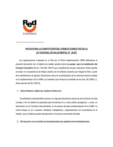 PAUTAS PARA LA CONSTITUCIÓN DEL CONSEJO CONSULTIVO