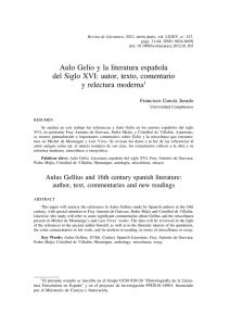 Aulo Gelio y la literatura española del Siglo XVI