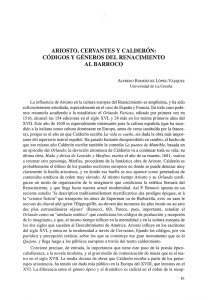 Ariosto, Cervantes y Calderón: códigos y géneros del Renacimiento