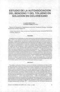 estudio de la autoasociacion del benceno y del tolueno en solución