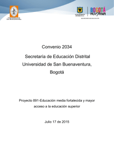 Convenio 2034 Secretaría de Educación Distrital Universidad de