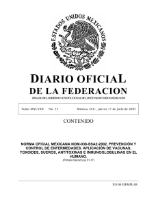 NOM-036-SSA2-2002 - Secretaría de Salud.