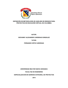 DEFINICI&Oacute;N DE METODOLOG&Iacute;A DE AN&Aacute;LISIS DE RIESGOS PARA