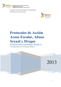 Protocolos de acción Acoso escolar, Abuso sexual y Drogas
