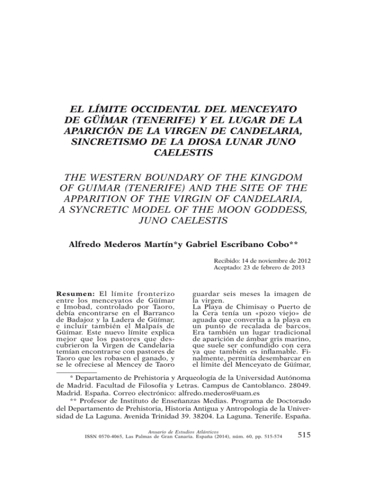el límite occidental del menceyato de güímar