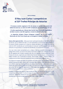 El Rey Juan Carlos I competirá en el 31º Trofeo Príncipe de Asturias