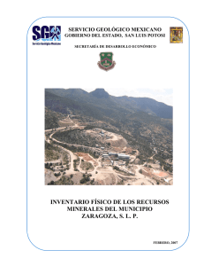 inventario físico de los recursos minerales del municipio zaragoza, slp