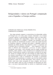 Religiosidade e valores em Portugal: comparação