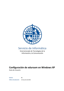 Configuración de la conexión para Windows XP