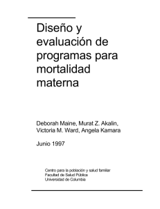 Diseño y evaluación de programas para mortalidad materna