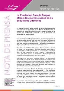 La Fundación Caja de Burgos ofrece dos nuevos cursos en su