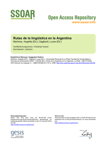 www.ssoar.info Rutas de la lingüística en la Argentina