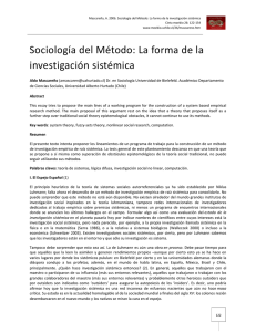 Sociología del Método: La Forma de la Investigación Sistémica