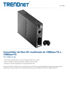 Convertidor de fibra SC multimodo de 100Base-TX a