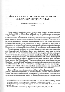 lírica flamenca: algunas pervivencias de la poesía de