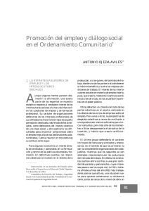 Promoción del empleo y diálogo social en el Ordenamiento