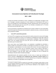 Convocatoria a Concurso para Optativos de Profundización