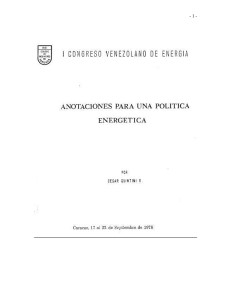 I Congreso Venezolano de Energía, septiembre 1978