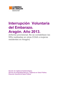 Interrupción Voluntaria del Embarazo. Aragón. Año 2013.a