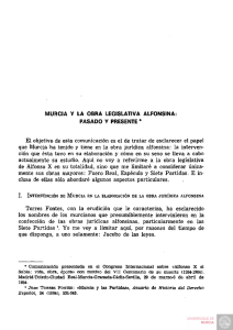 Murcia y la Obra Legislativa Alfonsina. Pasado y Presente