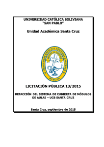 Pliego de condiciones - Universidad Católica Boliviana San Pablo