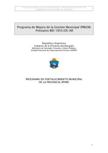 PFMP Neuquén - Programa de Mejora de la Gestión Municipal