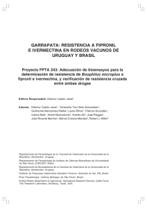 resistencia a fipronil e ivermectina en rodeos vacunos de Uruguay y