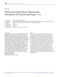 Nefrectomía izquierda por laparoscopia. Descripción de la