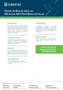 Gestión de base de datos con MS Access 2013 nivel Básico