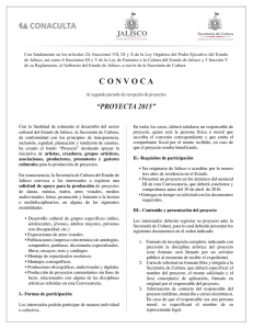 Convocatoria proyecta 2015 - Secretaría de Cultura