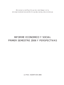 INFORME ECONOMICO Y SOCIAL PRIMER SEMESTRE 2006 Y