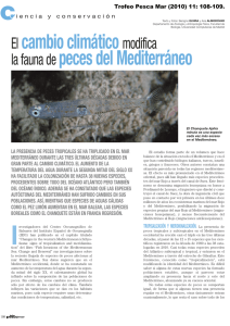 El cambio climático modifica la fauna de peces del Mediterráneo