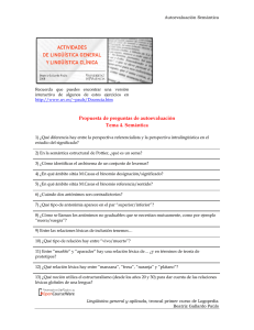 Propuesta de preguntas de autoevaluación Tema 4. Semántica