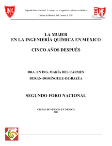 Segundo Foro Nacional, La mujer en la Ingeniería Química en México.