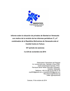 Informe sobre la situación de privados de libertad en Venezuela con