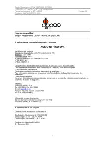 acido nitrico 61% - Productos Quimicos OPPAC