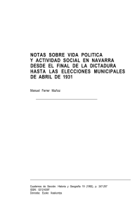 Notas sobre vida política y actividad social en Navarra desde el final