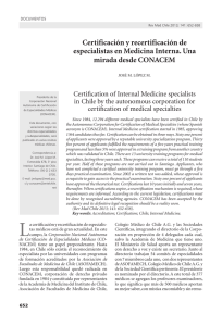 Certificación y recertificación de especialistas en Medicina